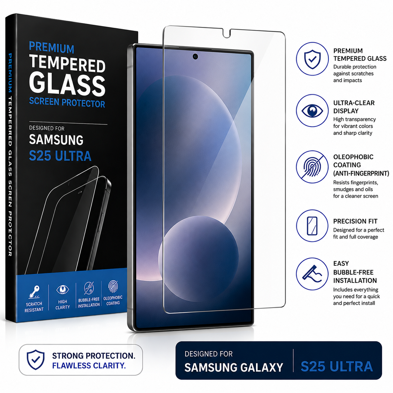 Samsung Galaxy S25 Ultra Tempered Glass - Premium