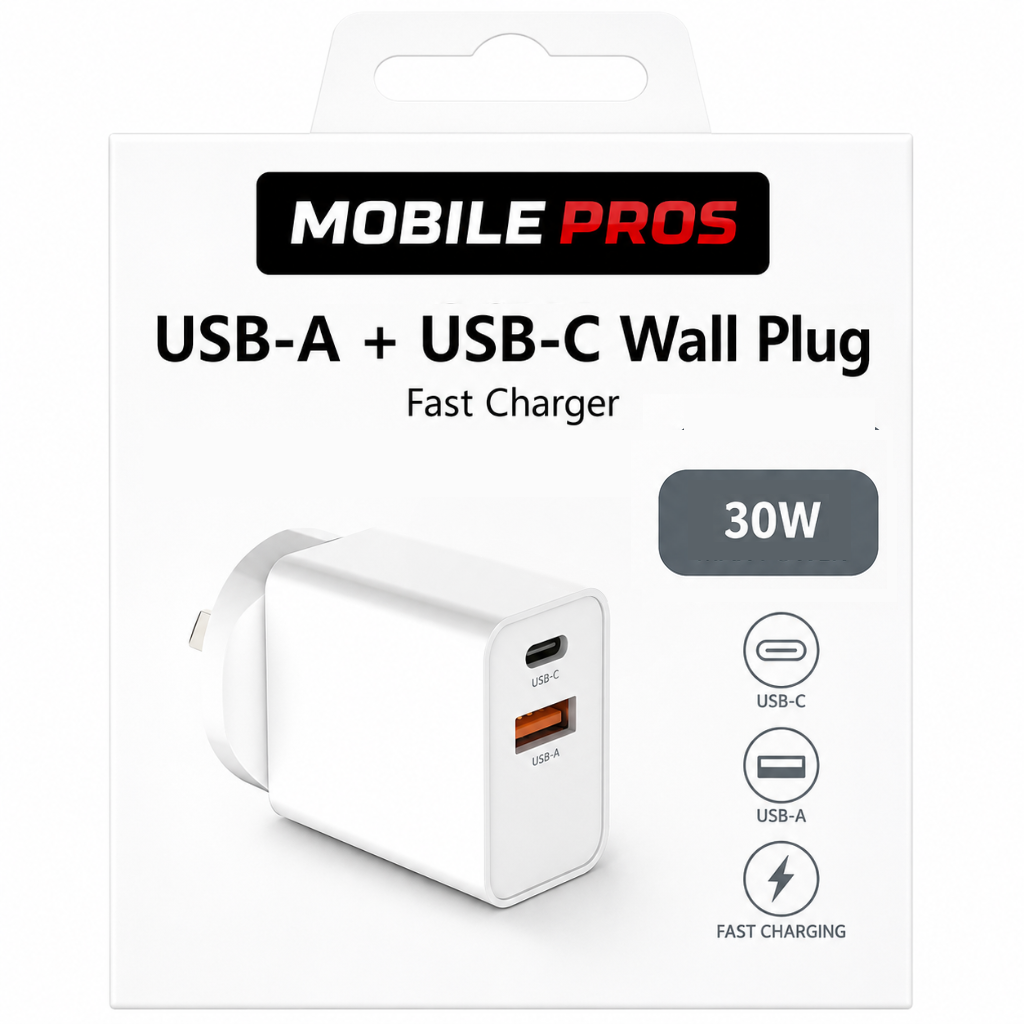 Dual USB A + C Wall Plug 30w
