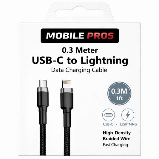 Heavy Duty Braided USB-C to Lightning Cable - 30cm - 3m