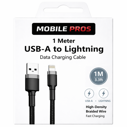 Heavy Duty Braided USB-A to Lightning Cable - 30cm - 3m