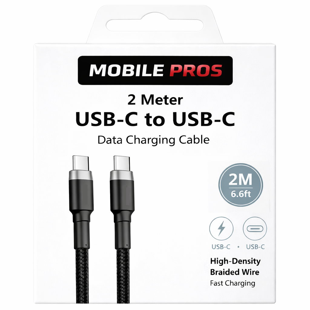 Heavy Duty Braided USB-C to USB-C Cable - 2 Meter