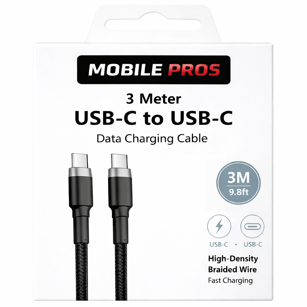Heavy Duty Braided USB-C to USB-C Cable - 3 Meter