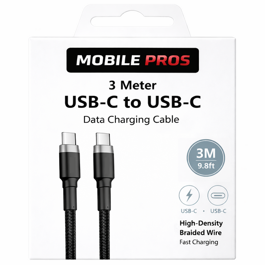Heavy Duty Braided USB-C to USB-C Cable - 3 Meter