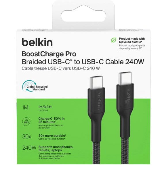 Belkin Braided USB-C to USB-C Cable - 1 Meter ( Black )