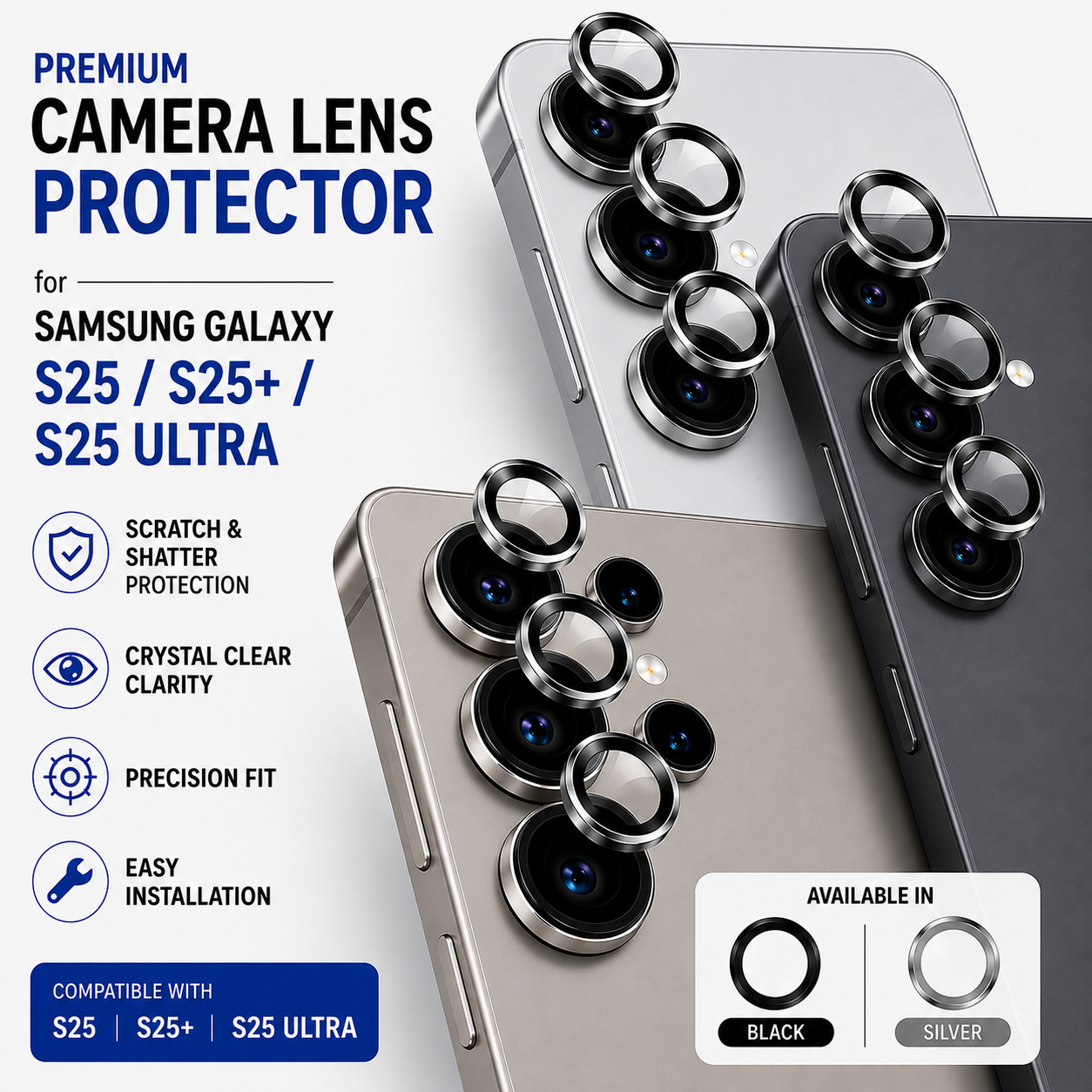 Samsung S25 / S25+ / S25 Ultra Camera Protectors